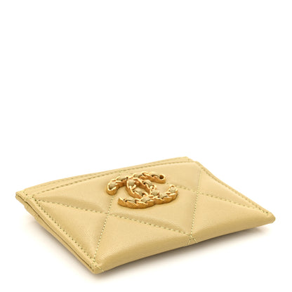 Chanel Lambskin Quilted Chanel 19 Card Holder Light Green 4 of 10