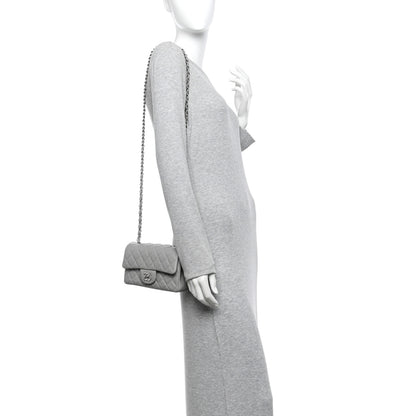 Chanel Caviar Quilted Mini Rectangular Flap Light Grey 2 of 13