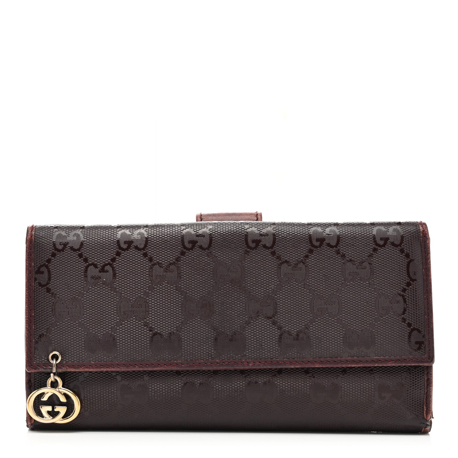 Gucci Imprime Monogram GG Pierce Continental Flap Wallet Bordeaux 1 of 10