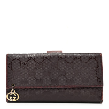 Gucci Imprime Monogram GG Pierce Continental Flap Wallet Bordeaux 1 of 10