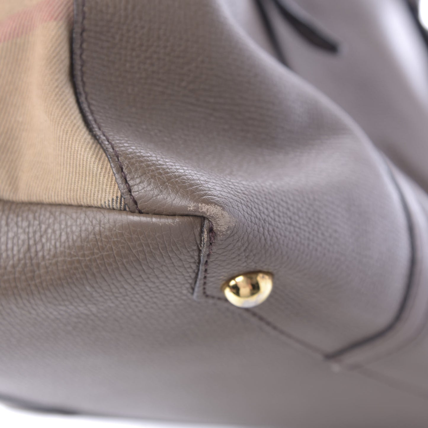 Grainy Calfskin House Check Mason Diaper Tote