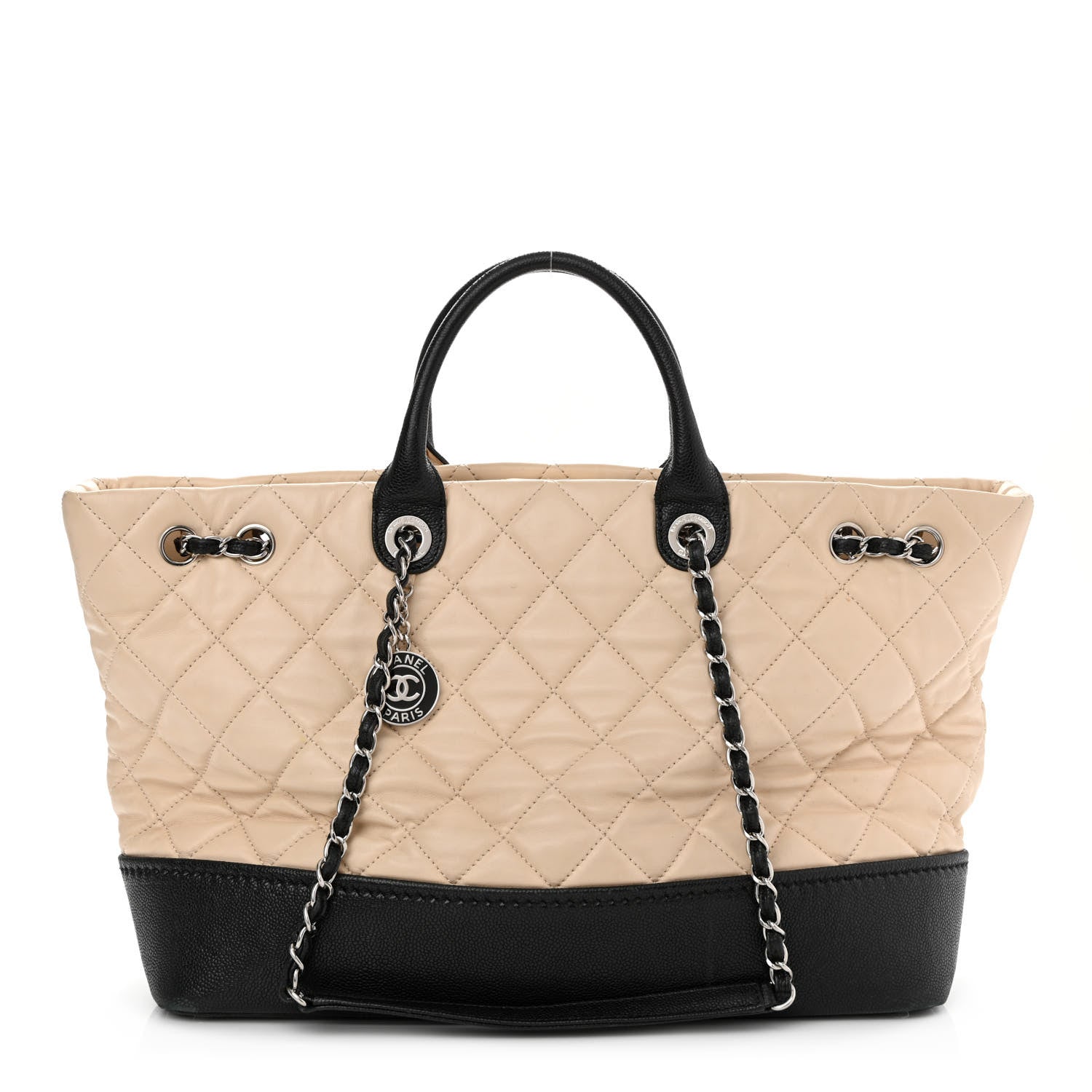 Chanel Calfskin Caviar Quilted Large Shopping Tote Beige 1 of 17