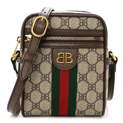 Gucci X BALENCIAGA Supreme Monogram Web Mini Ophidia Messenger Beige Ebony 1 of 10