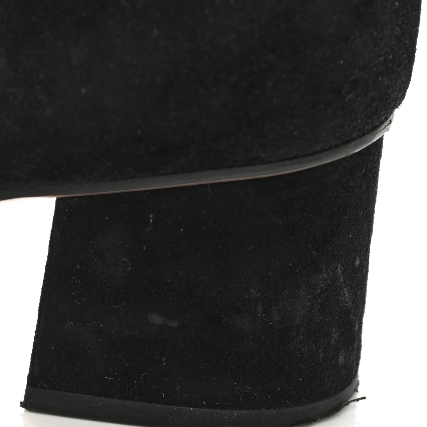 Kid Scamosciato GG Marmont Fringe 50mm Loafer Pumps 40 Black