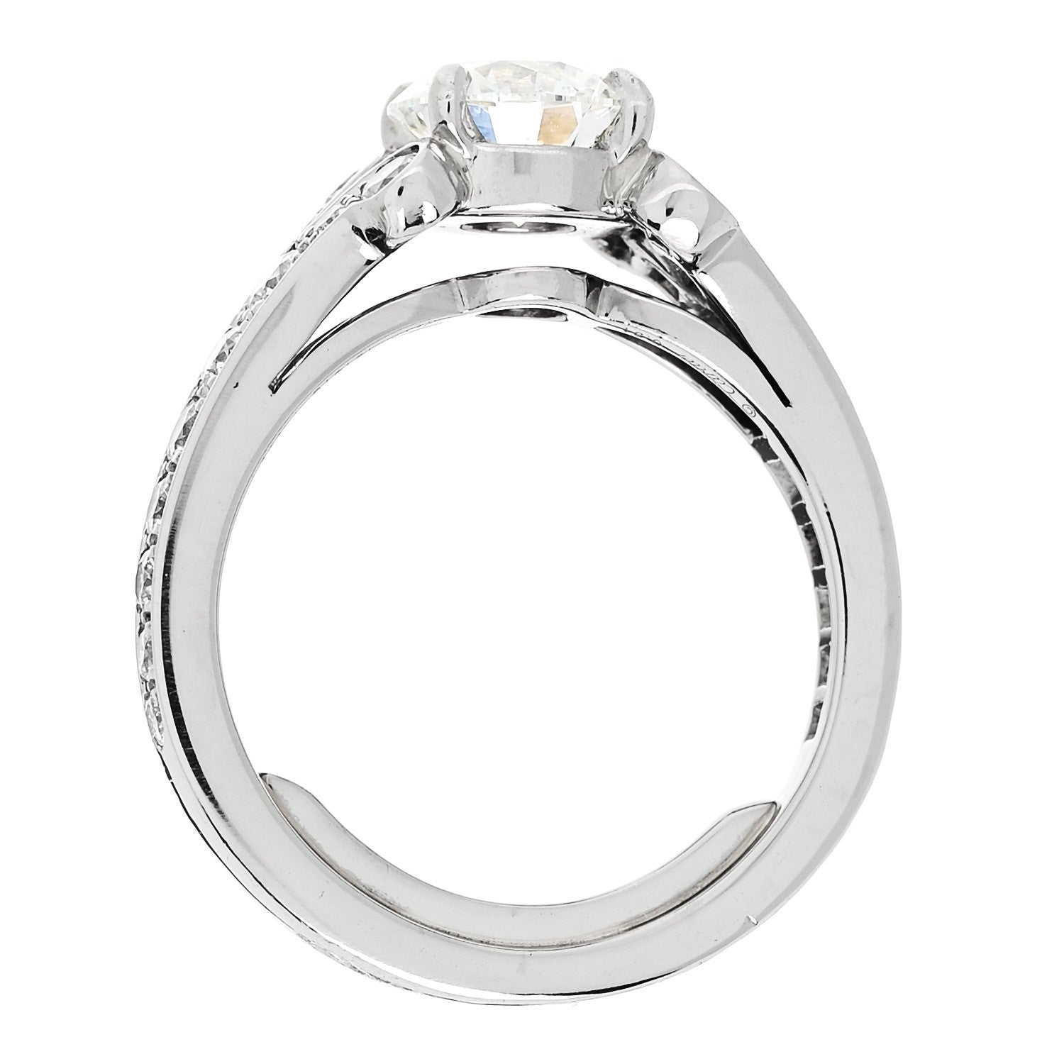 Cartier Platinum Diamond .91ct Destinee Engagement Ring 46 3.75 7 of 8