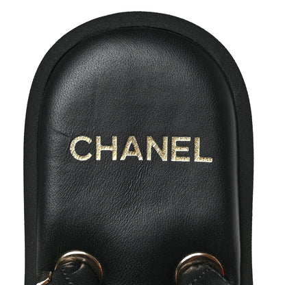 Chanel Lambskin Quilted Padded Charms Thong Sandals 39.5 Black 7 of 8