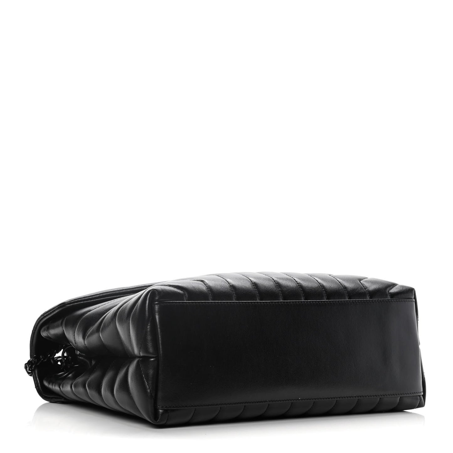Calfskin Y Quilted Monogram Medium Loulou Chain Satchel Black