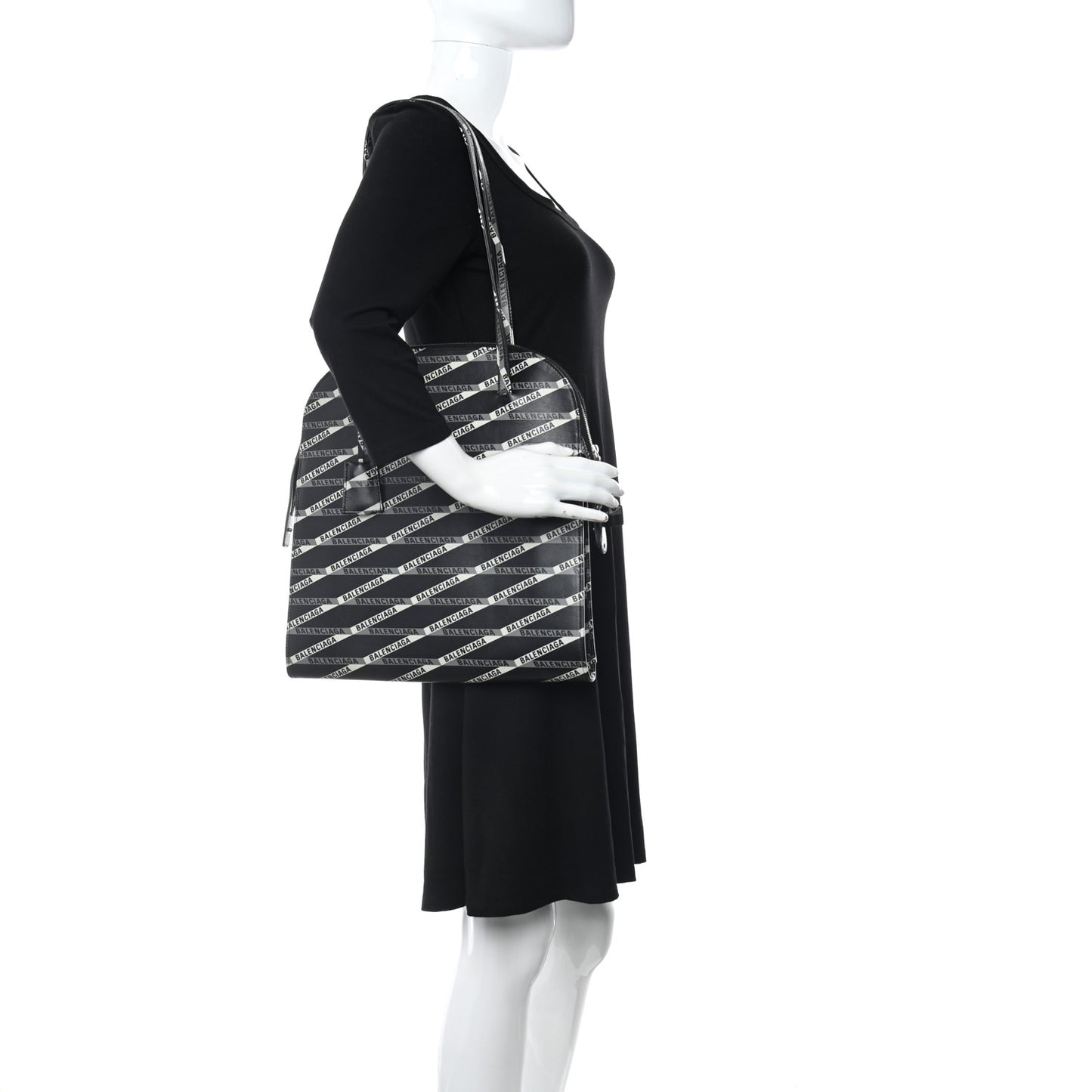 Calfskin Losange Monogram Medium Miami Tote Bag Black Grey