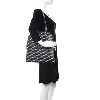 Balenciaga Calfskin Losange Monogram Medium Miami Tote Bag Black Grey 2 of 11