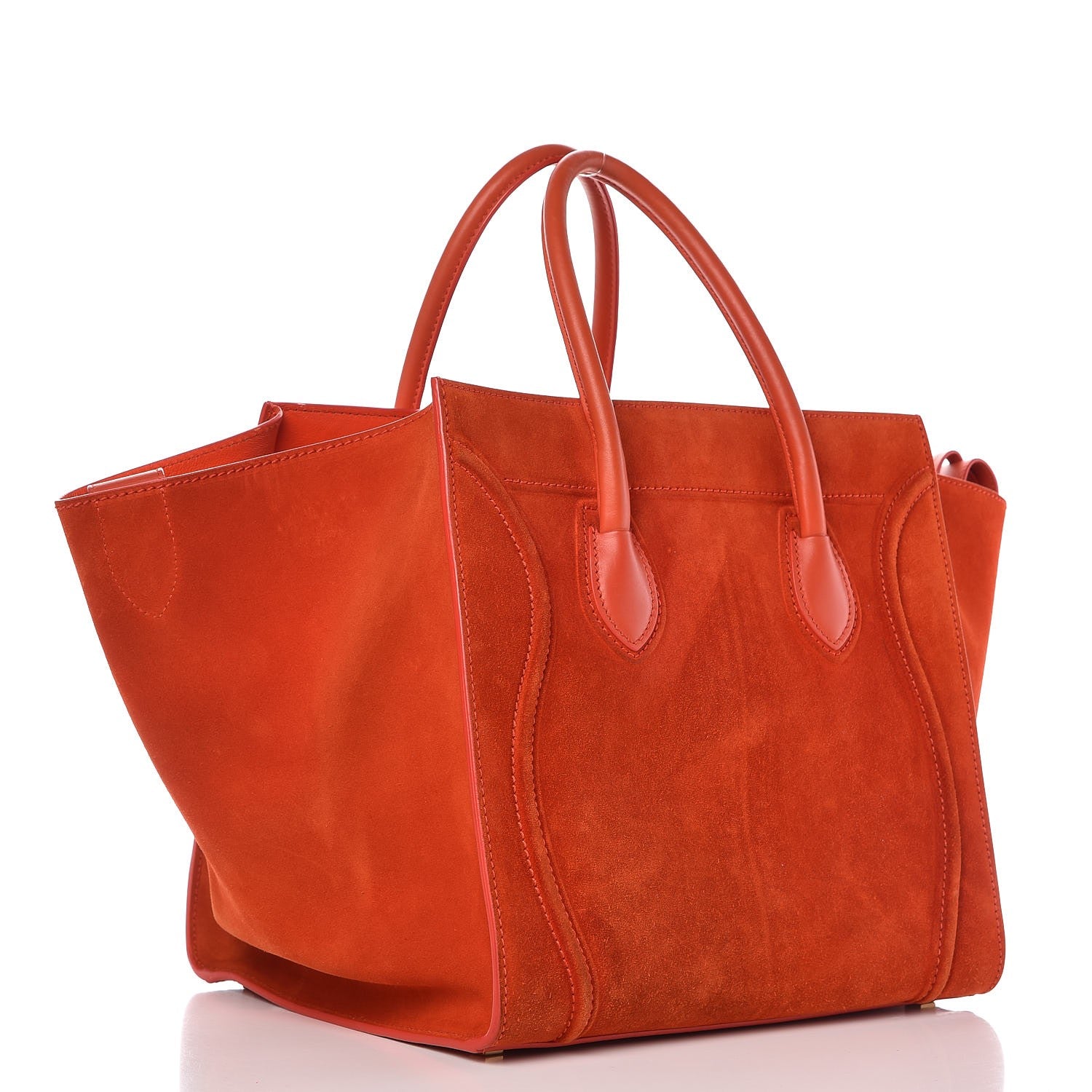 Celine Suede Medium Phantom Luggage Bright Orange 3 of 10