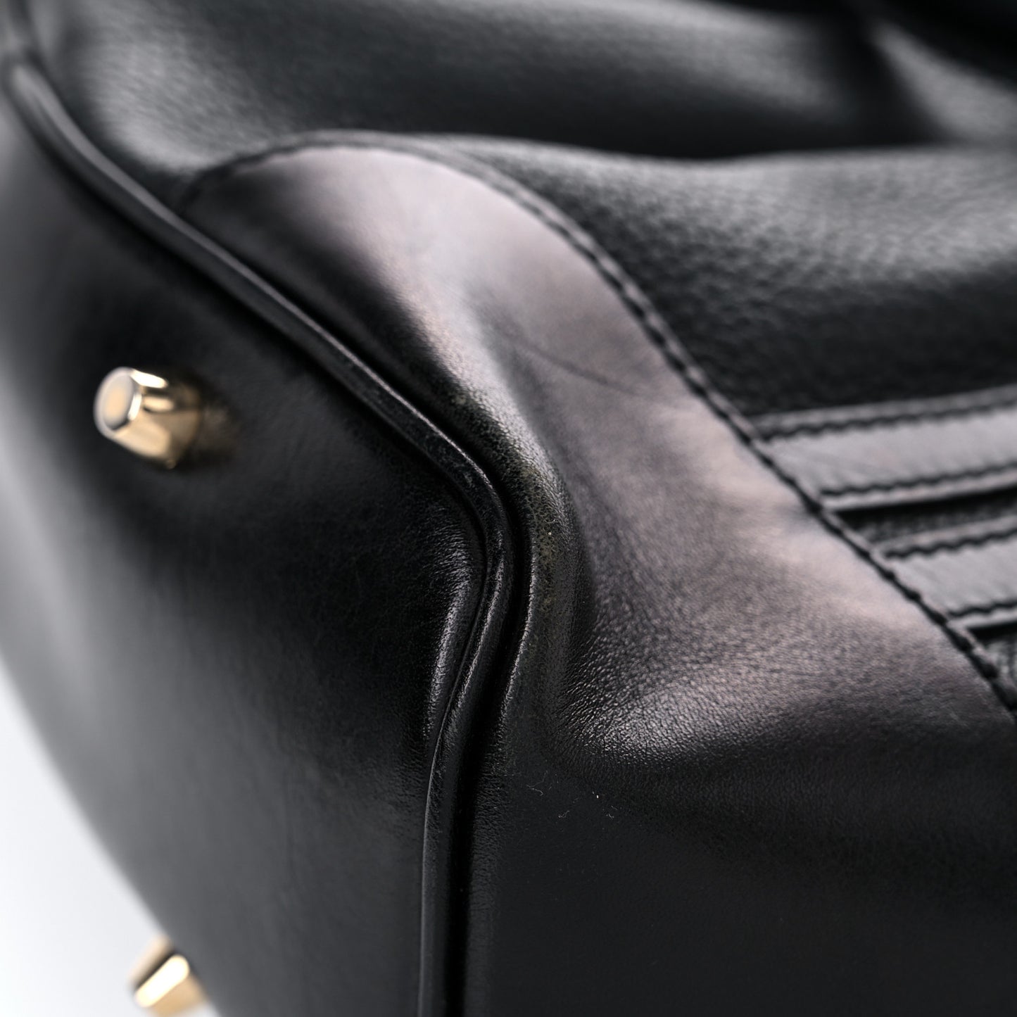 Calfskin Medium Whipstitch Tote Black