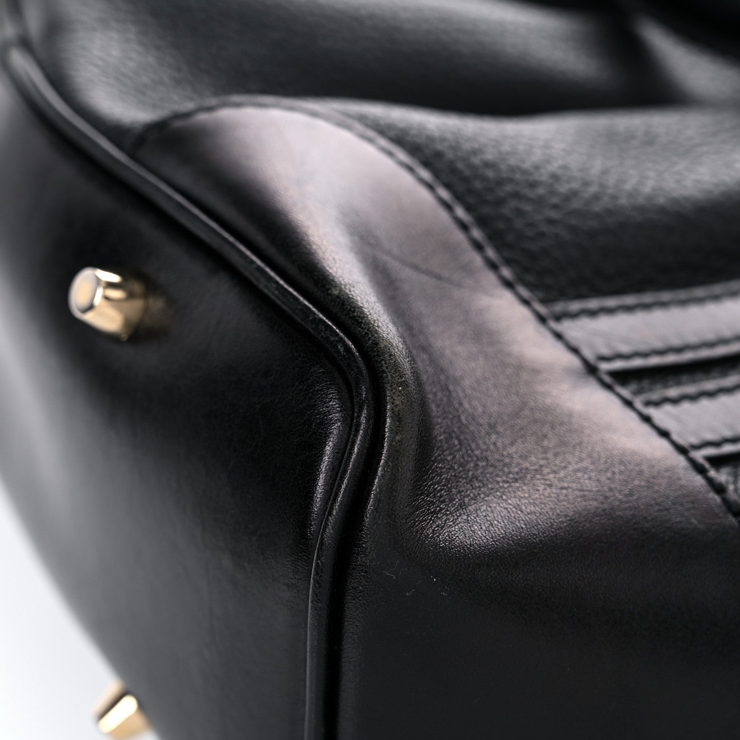 Burberry Calfskin Medium Whipstitch Tote Black 9 of 12