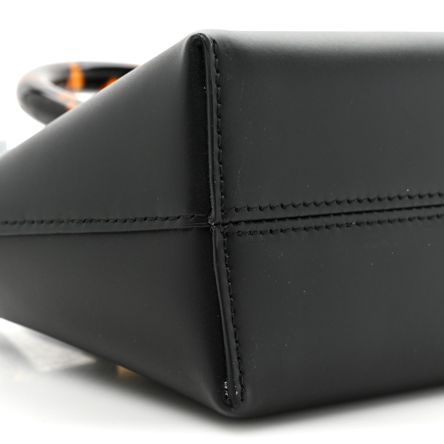 Fendi Vitello King Plexiglass Logo Embossed Mini By The Way Top Handle Boston Bag Black 9 of 13