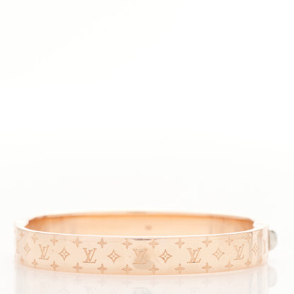 Louis Vuitton Brass Monogram Nanogram Cuff M Pink Gold 2 of 7