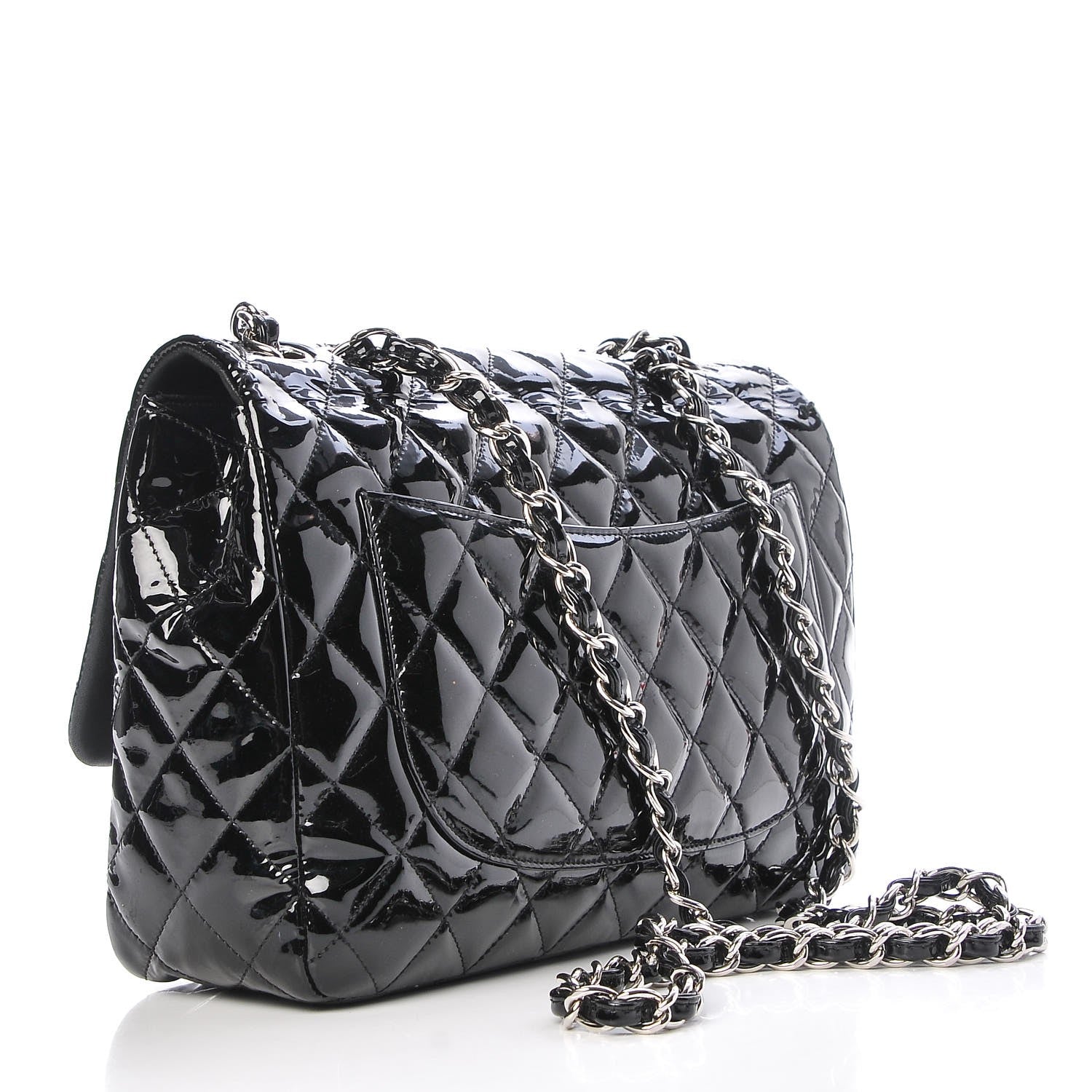 Chanel Patent Quilted Jumbo Single Flap Black 4 of 10