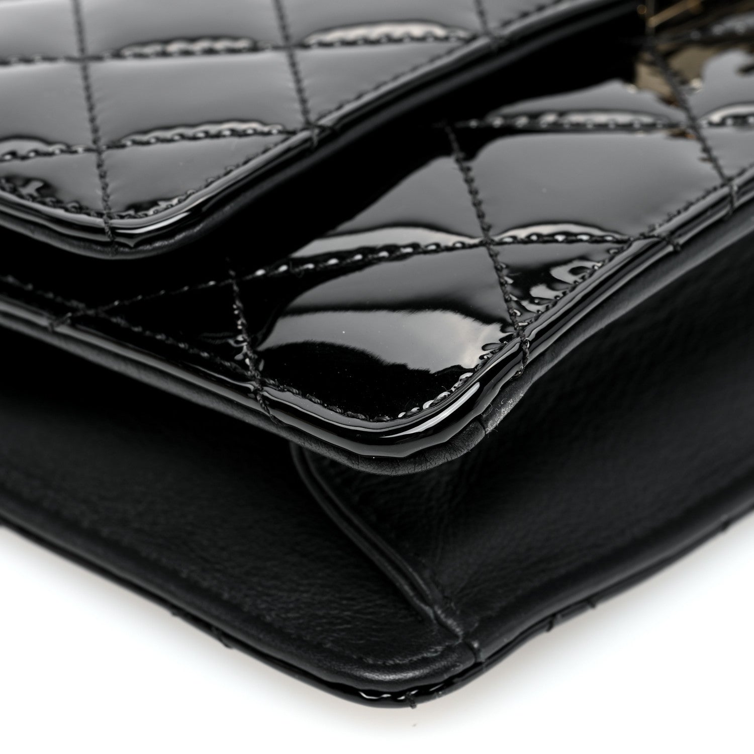 Chanel Patent Quilted Golden Class Wallet on Chain WOC Black 8 of 10