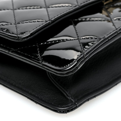 Chanel Patent Quilted Golden Class Wallet on Chain WOC Black 8 of 10