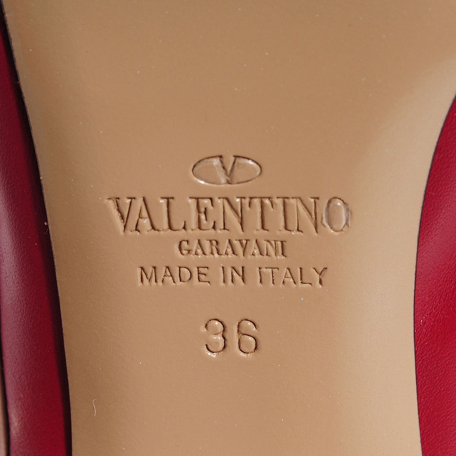 Valentino Garavani Nappa Rockstud Ankle Strap Pumps 36 Scarlet Poudre 6 of 6
