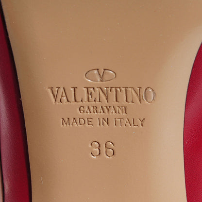 Valentino Garavani Nappa Rockstud Ankle Strap Pumps 36 Scarlet Poudre 6 of 6
