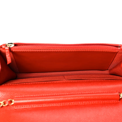 Chanel Caviar Quilted Wallet On Chain WOC Orange 4 of 8