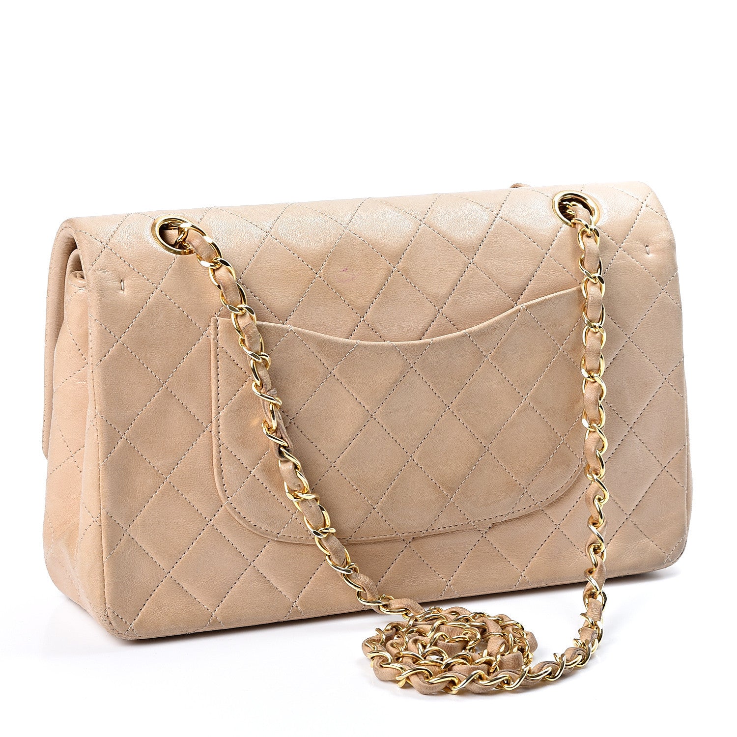 Chanel Lambskin Quilted Medium Double Flap Beige 2 of 10