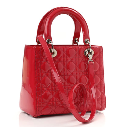 Christian Dior Patent Cannage Medium Lady Dior Red 2 of 9