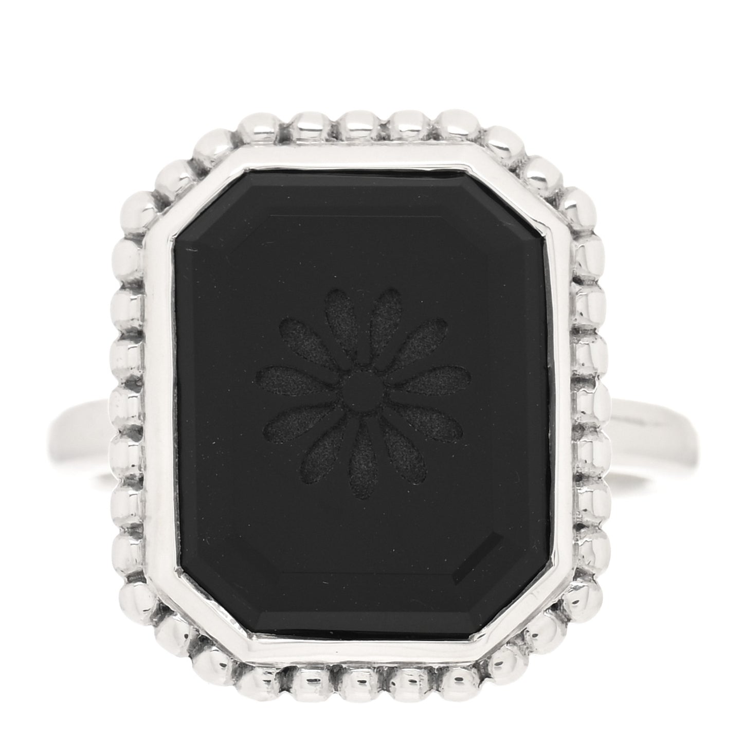 Sterling Silver Black Onyx Ziegfeld Daisy Ring 55 7.25