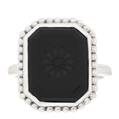 Tiffany Sterling Silver Black Onyx Ziegfeld Daisy Ring 55 7.25 1 of 4