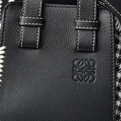 Loewe Calfskin Tweed Small Hammock Shoulder Bag Black White 8 of 8