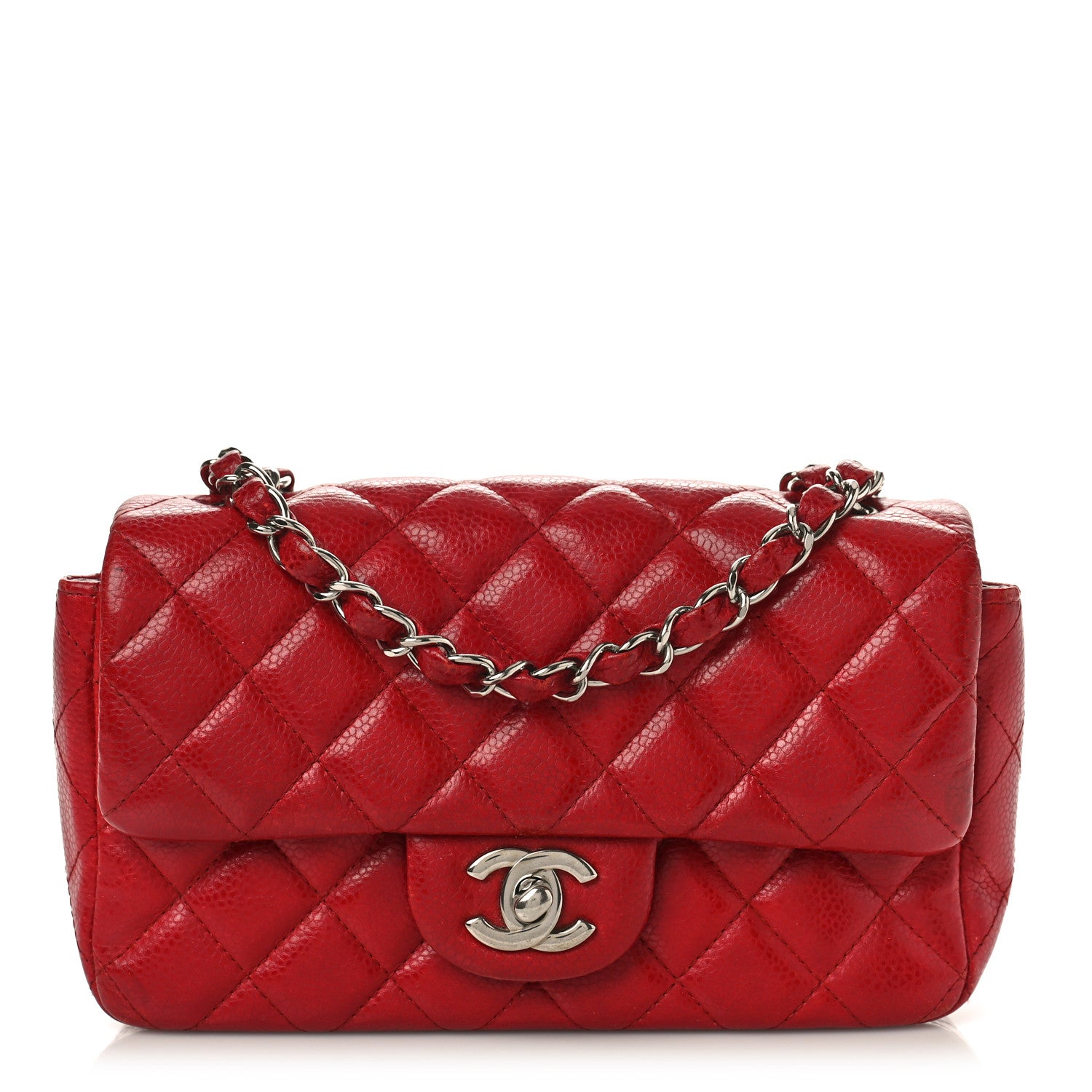 Chanel Caviar Quilted Mini Rectangular Flap Red 1 of 14