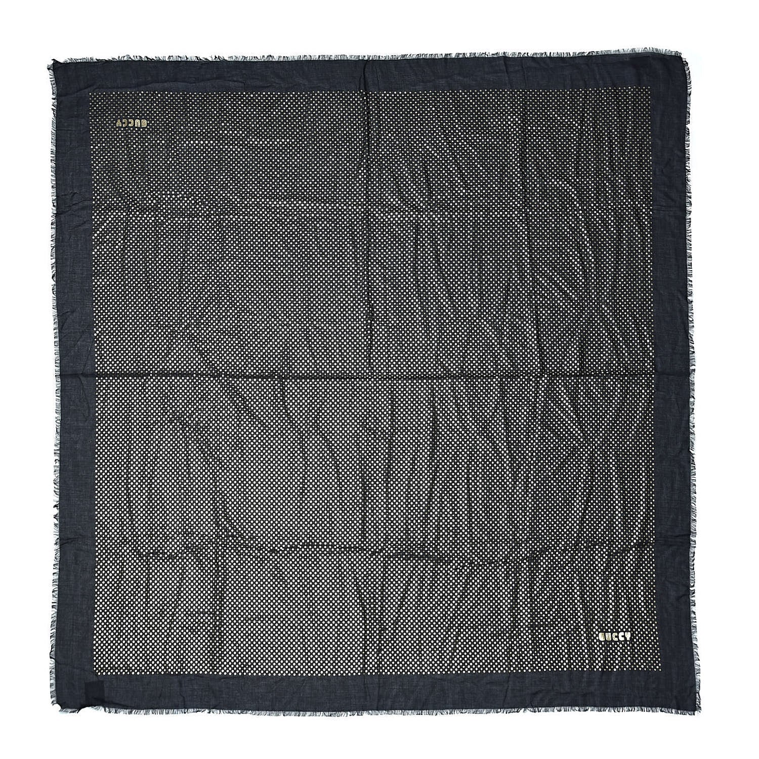 Gucci X SEGA Modal Cashmere GUCCY Stars Print Shawl Black Gold 1 of 4