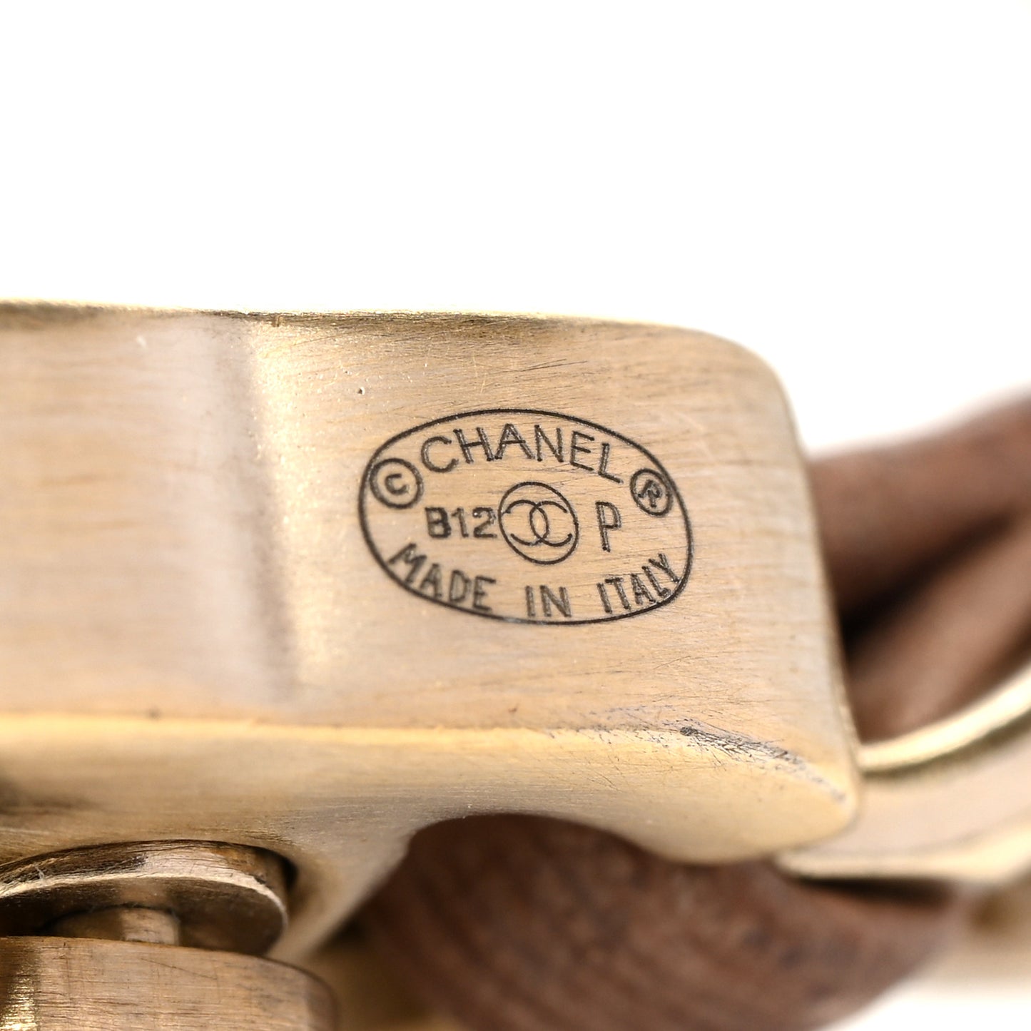 Lambskin CC Turnlock Chain Bracelet Beige