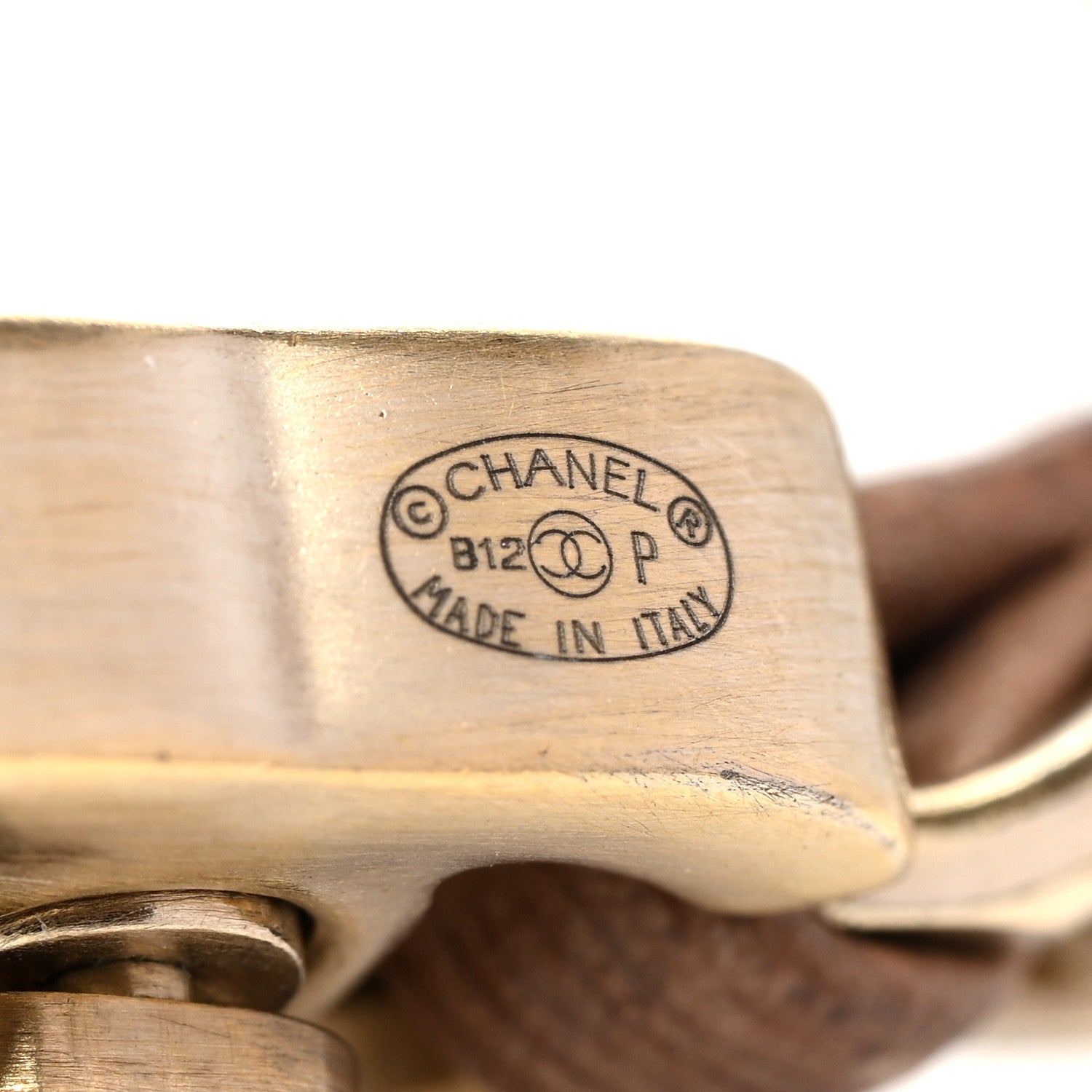 Chanel Lambskin CC Turnlock Chain Bracelet Beige 4 of 5