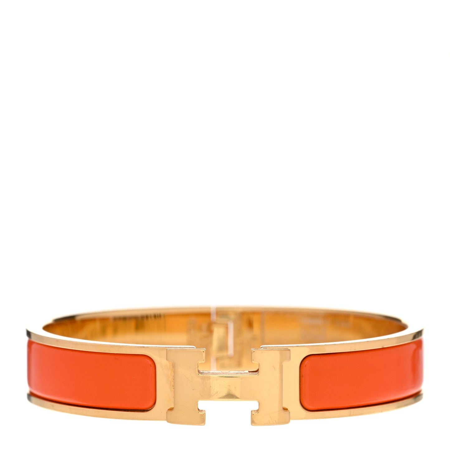 Enamel Narrow Clic Clac H Bracelet GM Orange