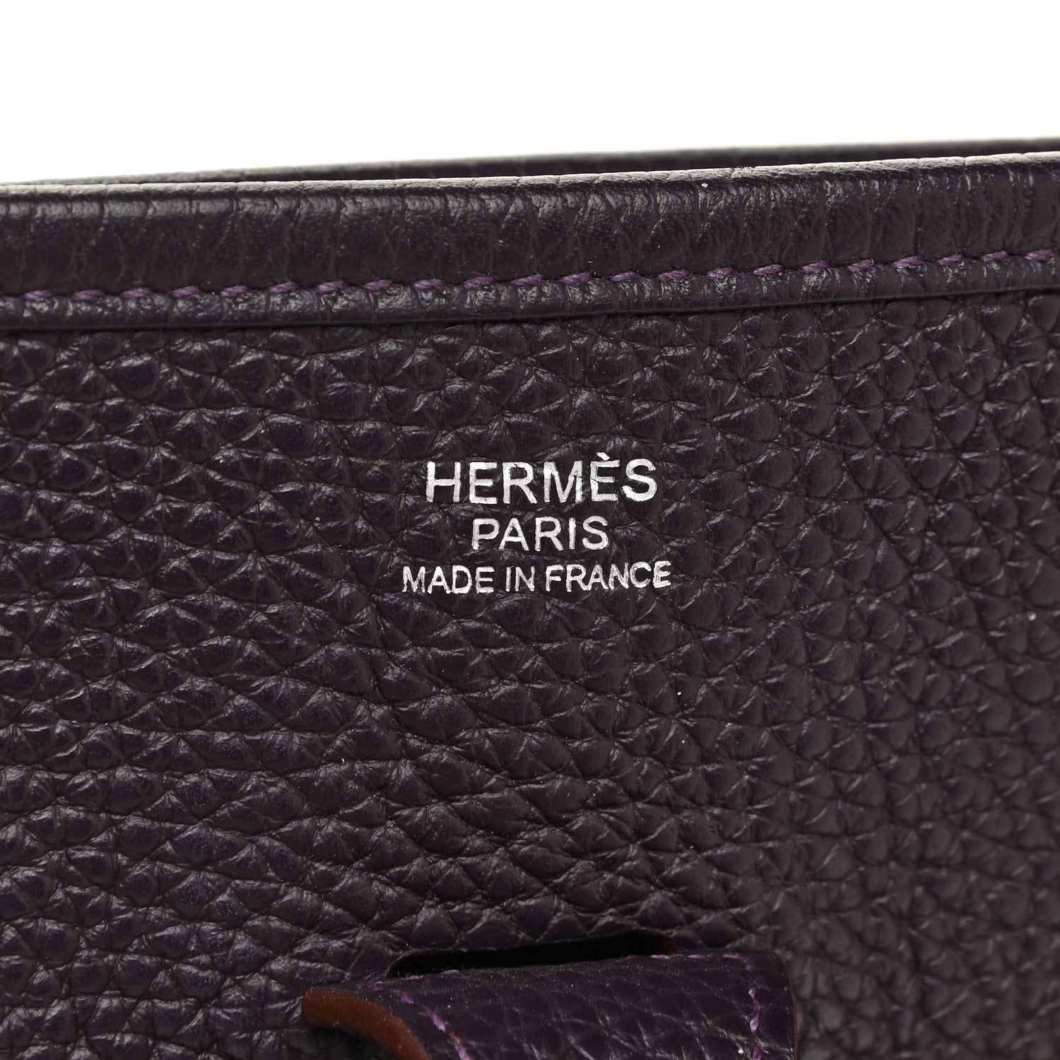 Hermes Taurillon Clemence Evelyne III PM Raisin 5 of 9