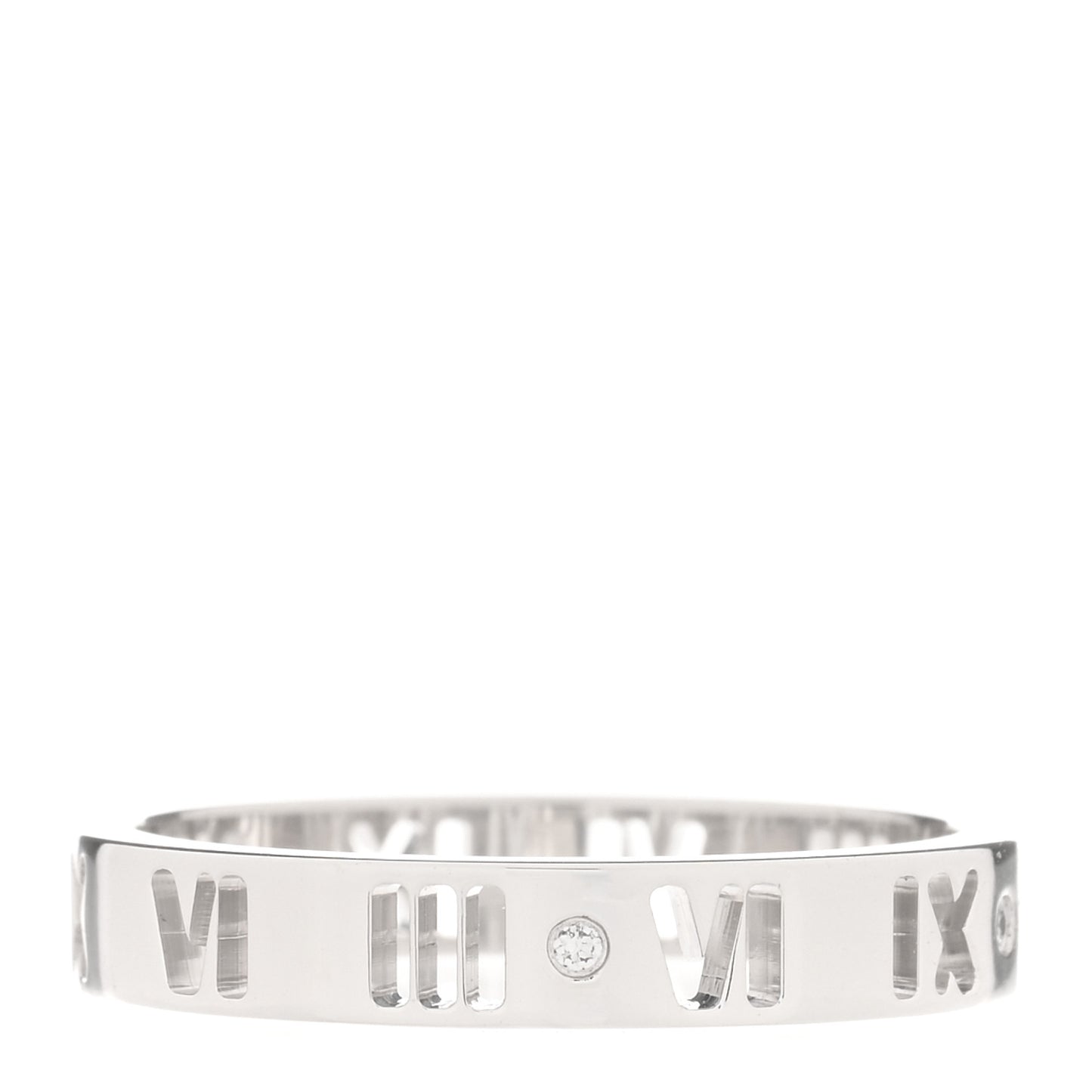 18K White Gold Diamond Atlas Pierced Ring 53 6.5