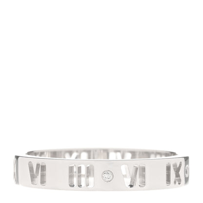 Tiffany 18K White Gold Diamond Atlas Pierced Ring 53 6.5 1 of 3