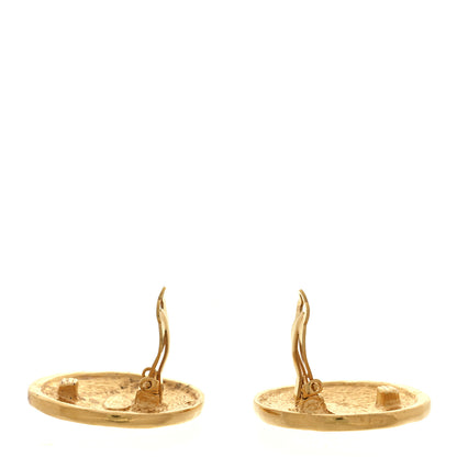 Chanel Metal CC Round Clip On Earrings Gold 3 of 5