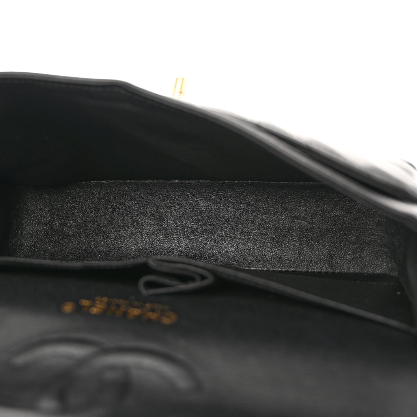 Lambskin Chevron Quilted Small Double Flap Black