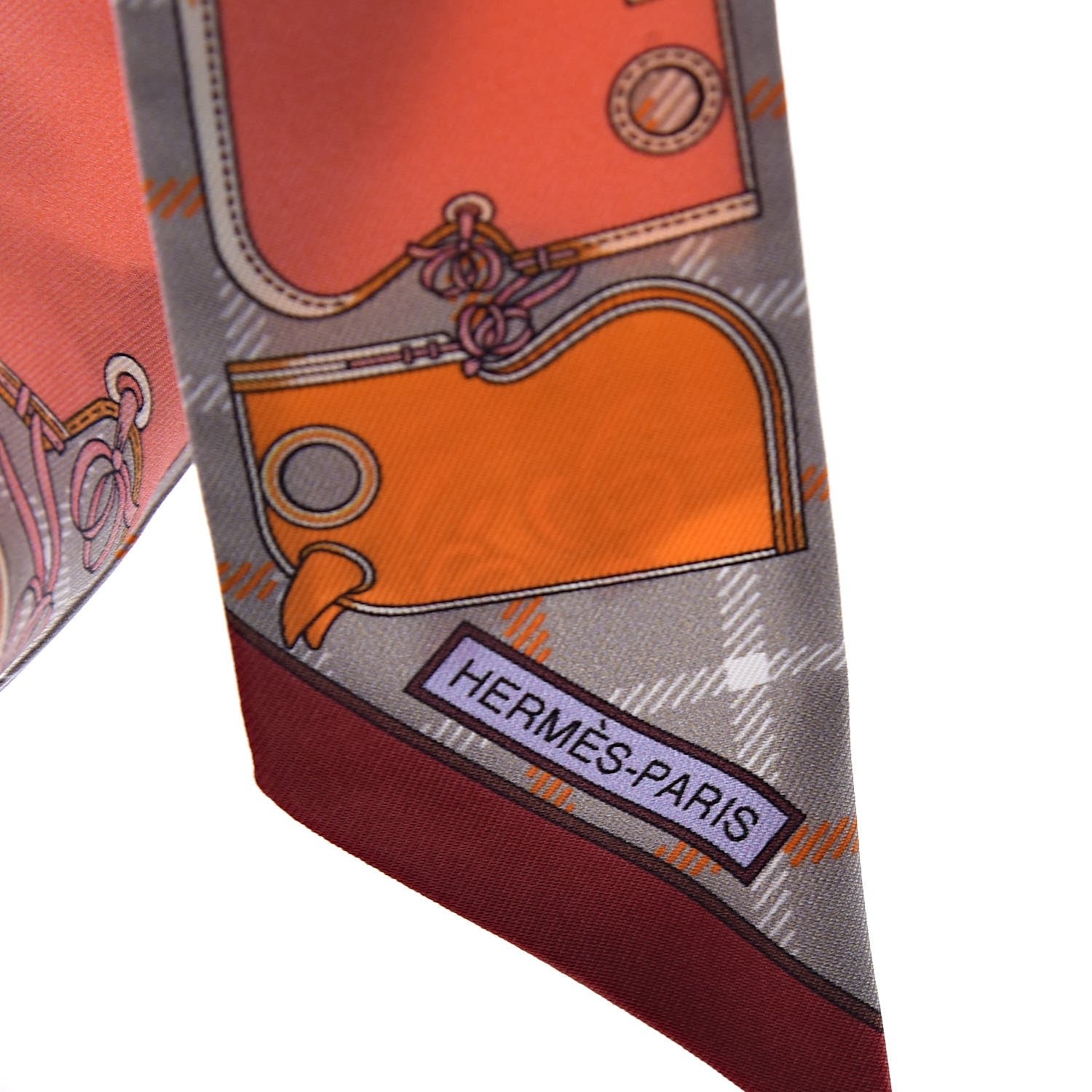 Hermes Silk Camails Twilly Acajou Mauve Bouton D'Or 3 of 5