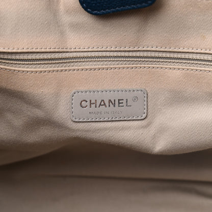 Chanel Glazed Calfskin Medium Deauville Tote Blue 6 of 10