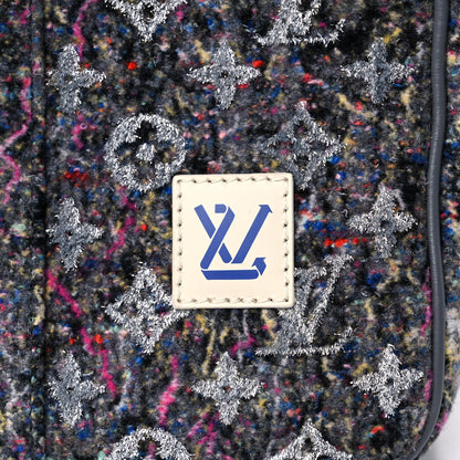 Louis Vuitton Wool Cotton Monogram Jacquard Embroidered LV Felt Keepall Bandouliere 50 Gris 9 of 11