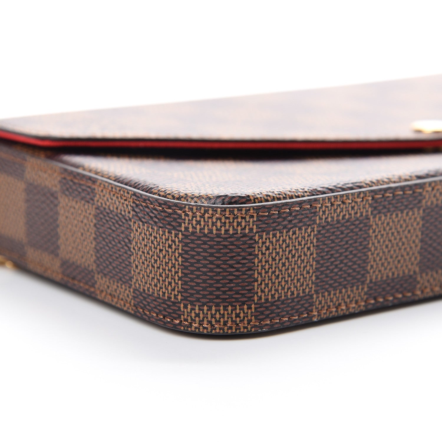 Louis Vuitton Damier Ebene Pochette Felicie Chain Wallet 5 of 10