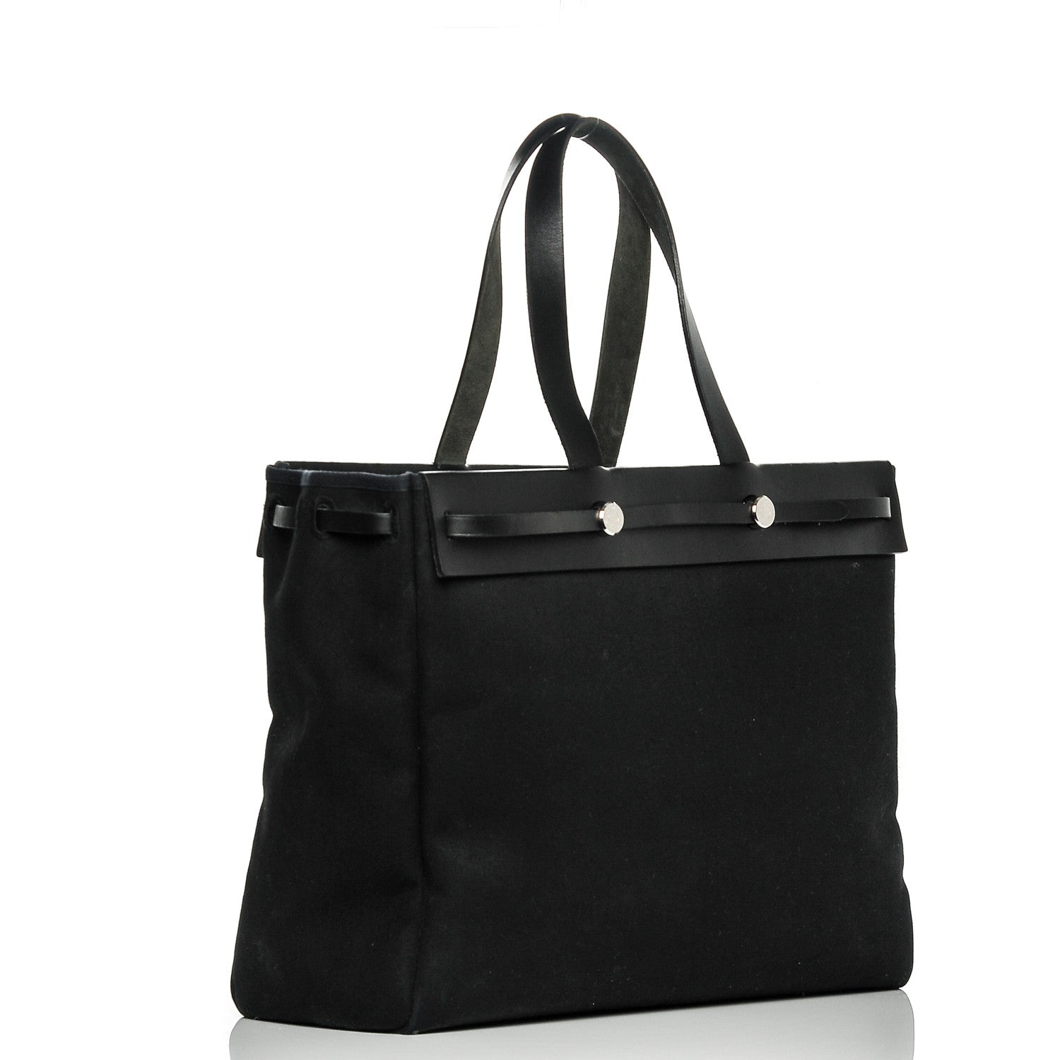 Hermes Toile Vache Hunter Herbag Cabas MM Black 3 of 8