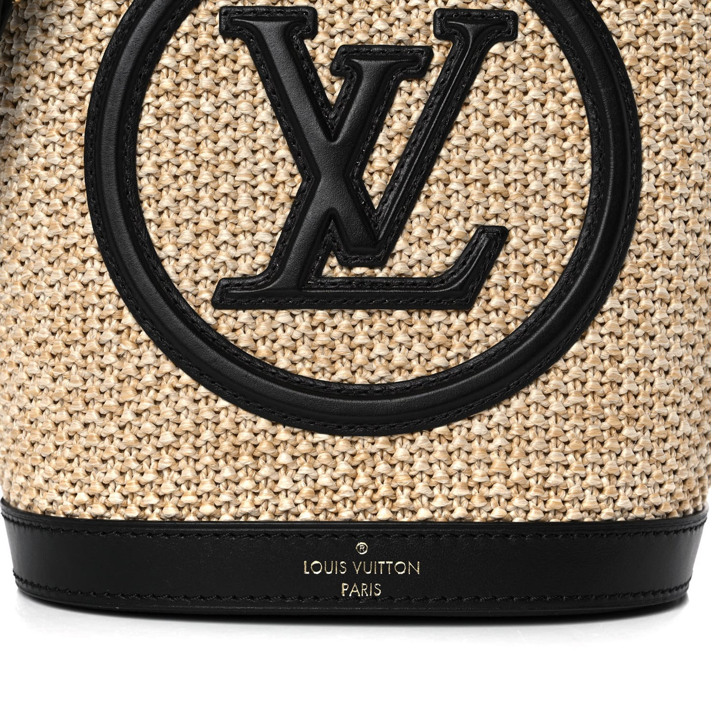 Raffia Petit Bucket Black