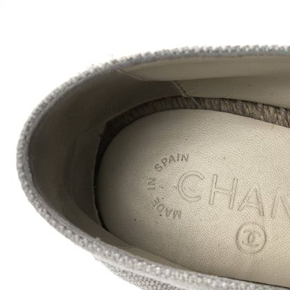 Chanel Linen CC Espadrilles 37 Beige Black 9 of 13