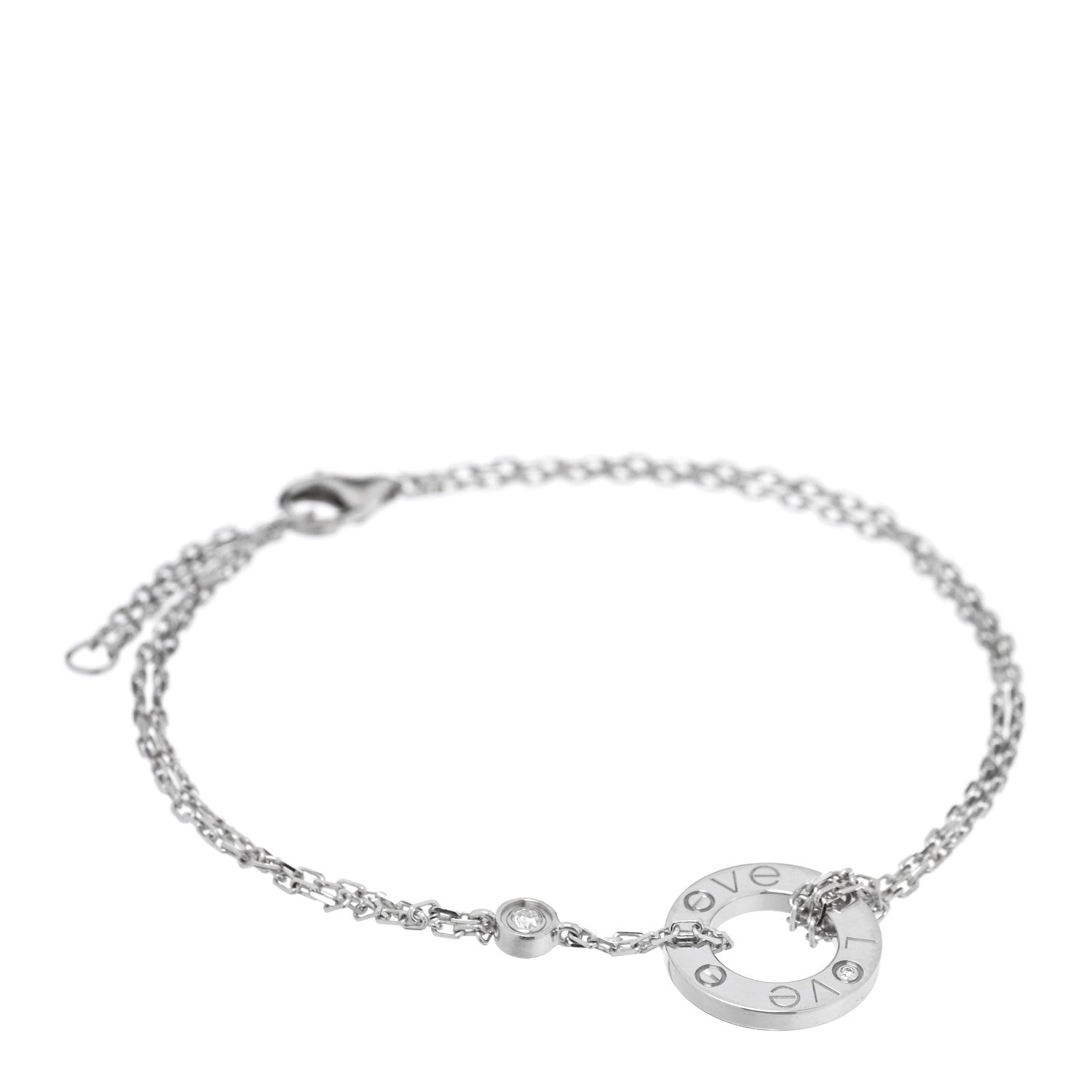 Cartier 18K White Gold Diamond LOVE Bracelet 1 of 3