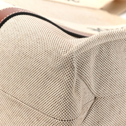 Chloe Cotton Calfskin Large Woody Ribbon Tote White Brown 12 of 15