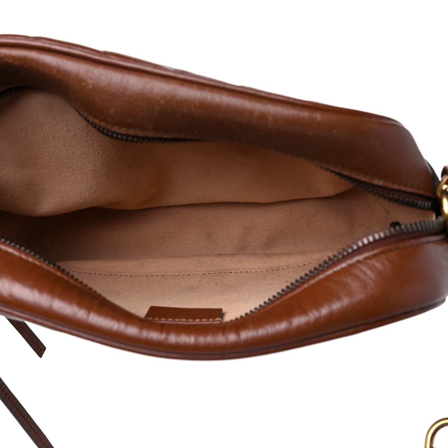Gucci Glazed Calfskin Matelasse Diagonal Small GG Marmont Chain Shoulder Bag Cuir 5 of 18
