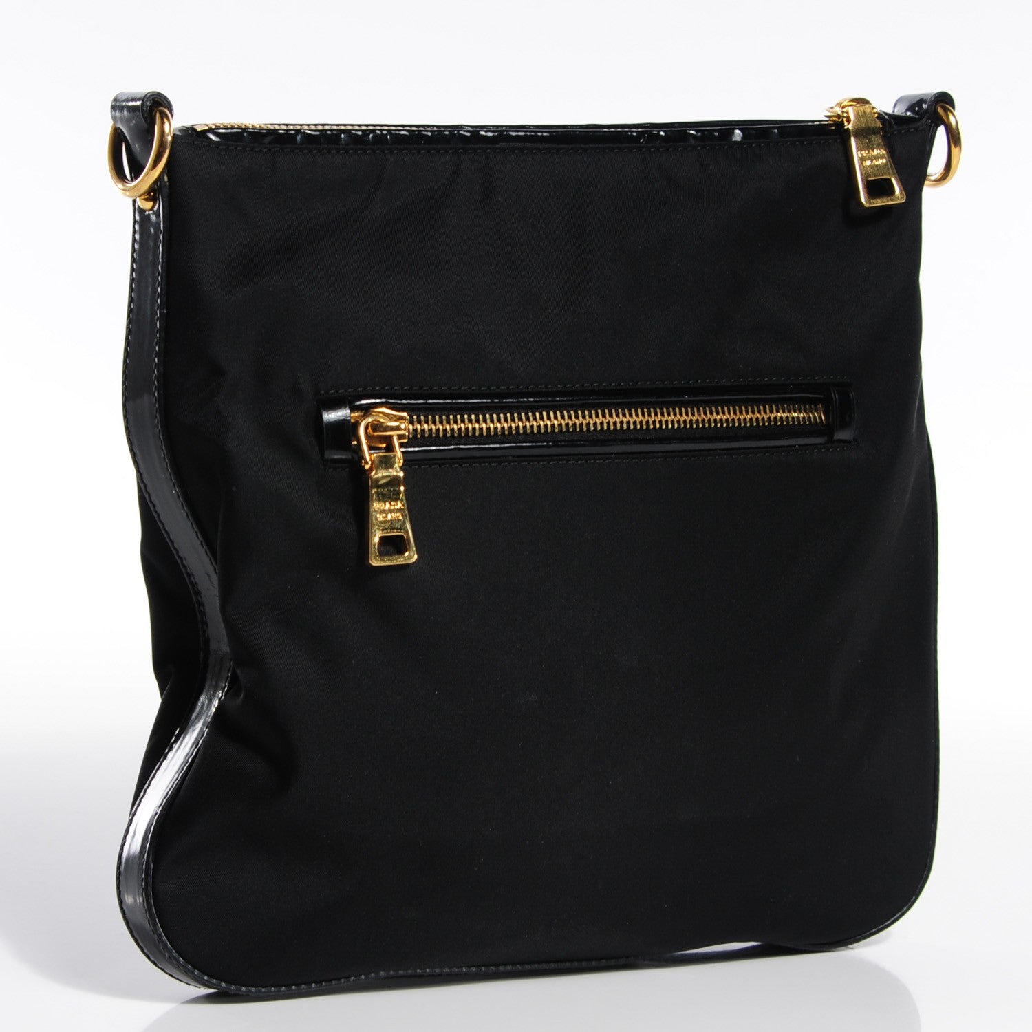 Prada Nylon Small Flat Messenger Bag Black 5 of 11